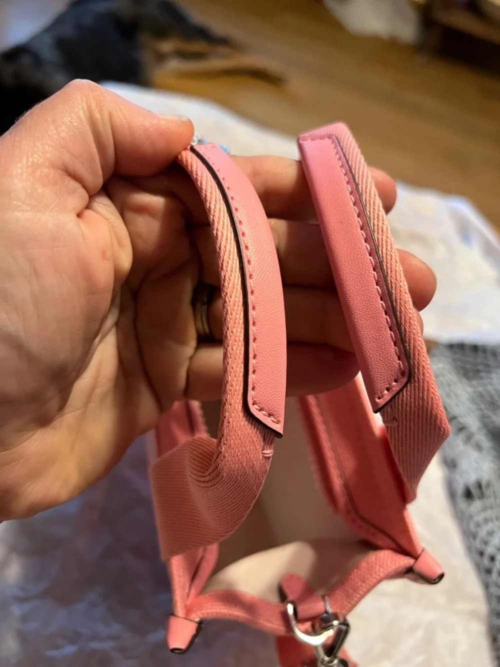 kate spade mini tote KL062 in color grapefruit x24 KIP Canvas Crossbody Tote
